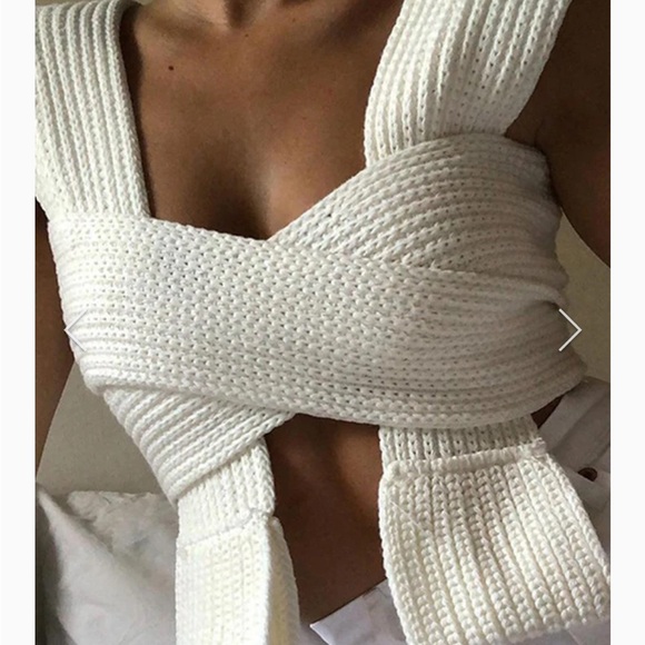 Cross-Front Knit Tank Top (1B - 0034) - Picture 3 of 4